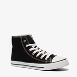 Hoge canvas dames sneakers zwart