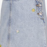 Meisjes denim tuinjurk met bloemetjes