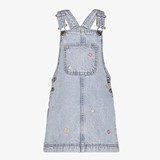 Meisjes denim tuinjurk met bloemetjes