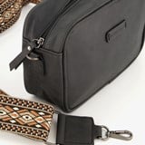 Dames schoudertasje zwart met print