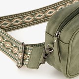 Dames schoudertasje groen met print