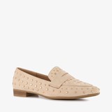 Blue Box dames loafers met studs beige