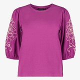 TwoDay dames top met geborduude mouwen paars