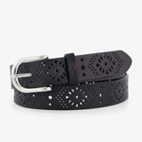 Dames riem met perforaties zwart