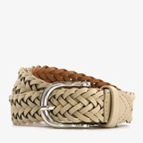 Gevlochten dames riem beige