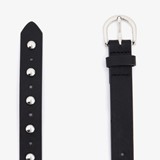 Dames riem met studs zwart zilver