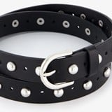 Dames riem met studs zwart zilver