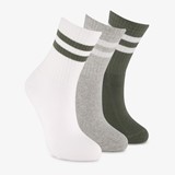 3 paar kinder sportsokken zwart grijs