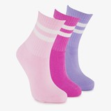 3 paar kinder sportsokken roze paars