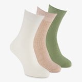 3 paar heren rib sokken groen oranje