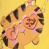 Meisjes T-shirt met kat geel