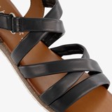 Leren dames sandalen zwart