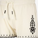 Mousseline short met zwarte borduursels