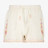 TwoDay mousseline short met roze borduursels