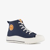 Blue Box hoge jongens sneakers met smiley blauw