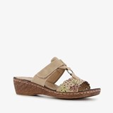 Natuform dames slippers met sleehak taupe