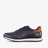 Cirino leren heren sneakers donkerblauw