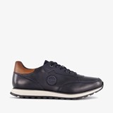 Cirino leren heren sneakers donkerblauw
