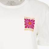 Dames T-shirt met backprint bloem wit