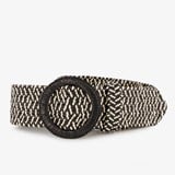 Gevlochten dames riem zwart beige