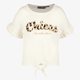 TwoDay geknoopt meisjes T-shirt met tekst wit