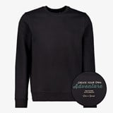 Unsigned heren sweater met backprint zwart