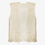 Gebreide dames gilet beige