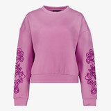 TwoDay dames sweater met geborduurde mouwen roze