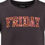 Meisjes T-shirt met tekstopdruk zwart