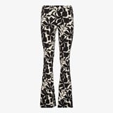 TwoDay dames flared broek bloemenprint zwart wit