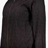 Dames broderie bomberjack zwart
