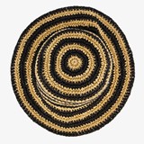 Dames strohoed gestreept beige zwart