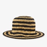 Dames strohoed gestreept beige zwart