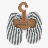 Slipstop kinder schoenen wit met groene strepen