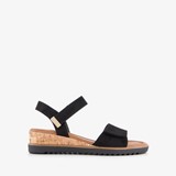 Dames sandalen met sleehak zwart