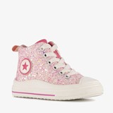 Blue Box hoge meisjes sneakers met glitters roze