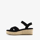 Dames espadrilles met sleehak zwart