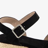 Dames espadrilles met sleehak zwart
