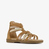 Blue Box meisjes sandalen cognac met glitter