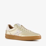 Hush Puppies leren dames sneakers metallic goud