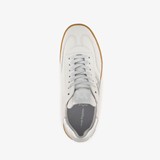 Leren dames sneakers metallic zilver