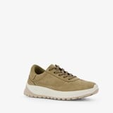 Hush Puppies suede dames sneakers taupe
