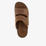 Leren heren slippers cognac bruin