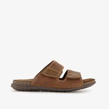 Leren heren slippers cognac bruin