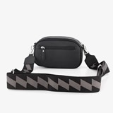 Dames schoudertasje met print zwart