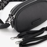 Dames schoudertasje met print zwart