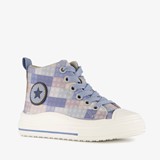 Blue Box hoge kinder sneakers met ruitprint blauw