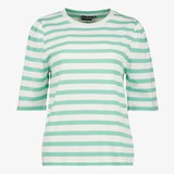 TwoDay gestreept dames T-shirt met glitters beige