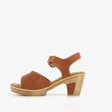 Dames sandalen met hak cognac