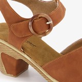 Dames sandalen met hak cognac